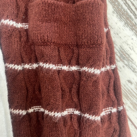 NWT - Zesica Women’s Small Open Front Striped Cardigan Sweater  Brown & White - Picture 7 of 14
